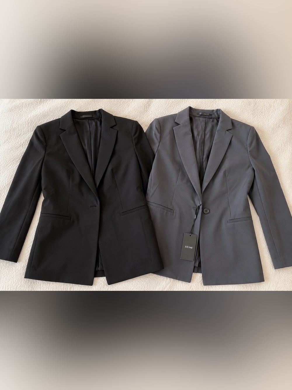 2 SEINE Women’s Tailored Blazers – Black & Charcoal – Size 12